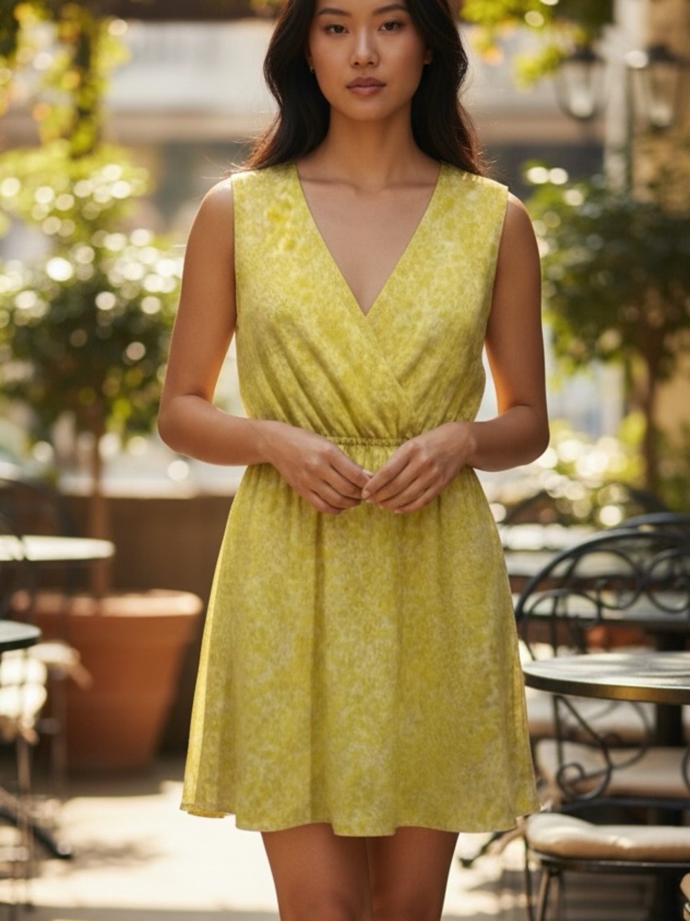 Kardashian Kollection Yellow Floral-Style Mini Dress | Spring/Summer Casual